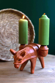 Terracotta Burro Taper Candle Holder (GEM1007)