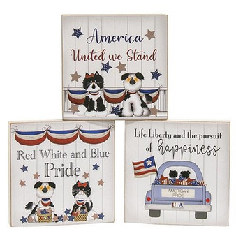 United We Stand Square Block 3 Asstd. (Pack Of 3) G36091