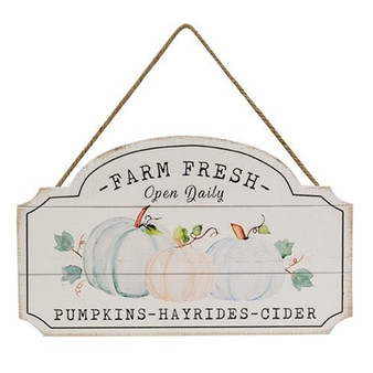 Farm Fresh Pumpkins Hayrides Cider Wood Sign G65269