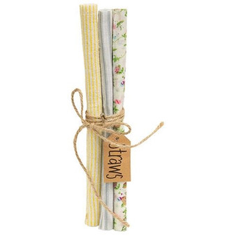 *3/Bundle Patterned Fabric Straws GCS38382 By CWI Gifts