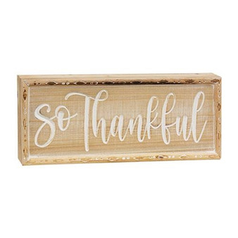 So Thankful Engraved Block Sign GWFF25734