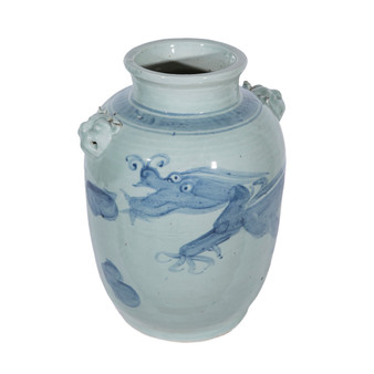 Double Lion Handle Dragon Pot (1489F)