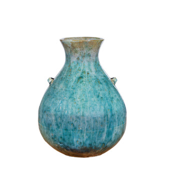 Speckled Green Double Handle Sake Vase (1611E)