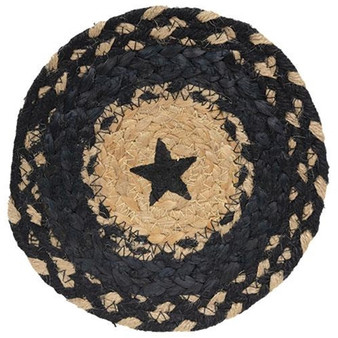 Braided Black Star Jute Trivet G54186 By CWI Gifts