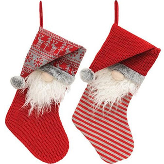 Red Gnome Knit Stocking 2 Assorted (Pack Of 2) GADC4309