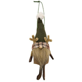 *Green Reindeer Gnome Felted Ornament GQHTX2024 By CWI Gifts