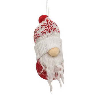 *Red & White Snowflake Beanie Gnome Ornament GADC4342 By CWI Gifts