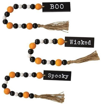 *Halloween Beaded Garland With Tassel 3 Asstd. (Pack Of 3) GHY04024 By CWI Gifts