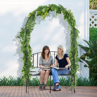 Steel Garden Arch With 2-Seat Bench (NP10753)