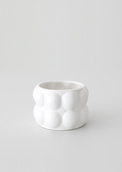 White Ceramic Large Hobnail Pot - 3" ACD-51380.00