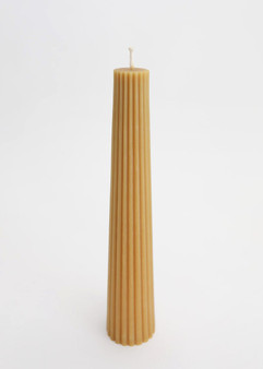 Natural Beeswax Fluted Pillar Candle - 13.5" GTH-FP-NAT
