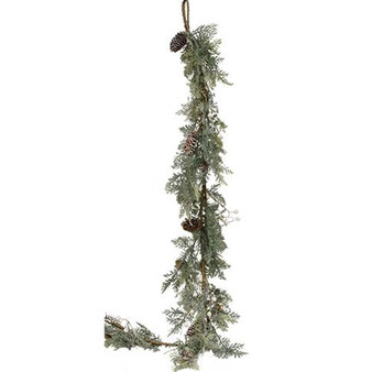 *Sparkle Cedar & White Berry Garland F18191 By CWI Gifts