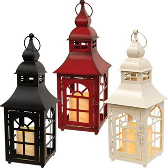 Metal Holiday Lantern 12" 3 Asstd. (Pack Of 3) G2270350 By CWI Gifts