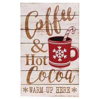 *Coffee & Hot Cocoa Slat Look Sign G2490320 By CWI Gifts
