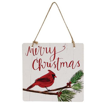 Merry Christmas Cardinal Square Hanger G25060124 By CWI Gifts