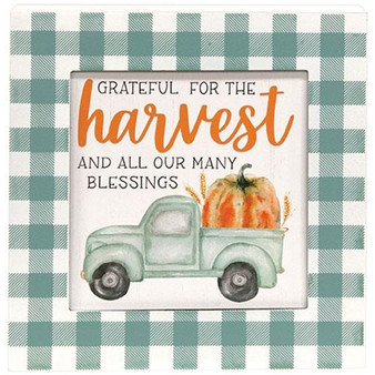 Grateful for the Harvest Box Sign G36164