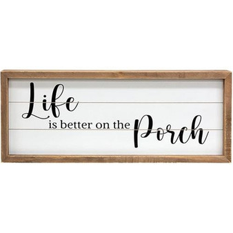 Life Is Better on the Porch Framed Shiplap Sign G36297