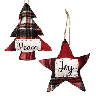 Joy Star & Peace Tree Ornament 2 Assorted (Pack Of 2) GDXQ261362A