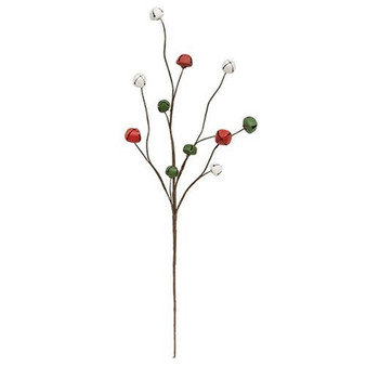 Small Red Green White Jingle Bell Pick 13" GRJA4254 By CWI Gifts