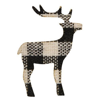 *Black/White Plaid Deer Bowl Filler GSHN3014 By CWI Gifts