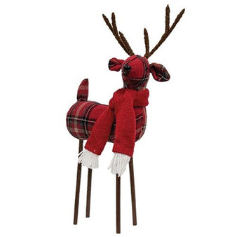 Christmas Plaid Standing Deer GSYAX2043
