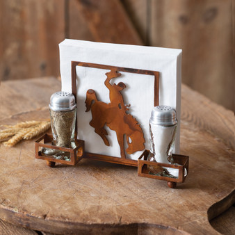 Cowboy Salt Pepper and Napkin Caddy 370864