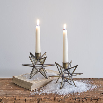 Moravian Star Taper Candle Holder - Pack Of 2 370912