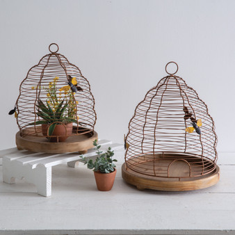 Set Of 2 Wire Beehive Cloches 770595