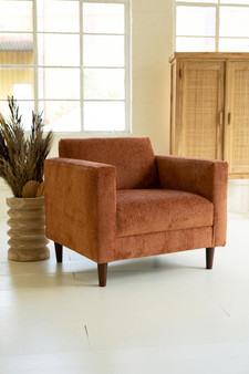 Chenille Boucle Club Chair-Rust (MD1023)