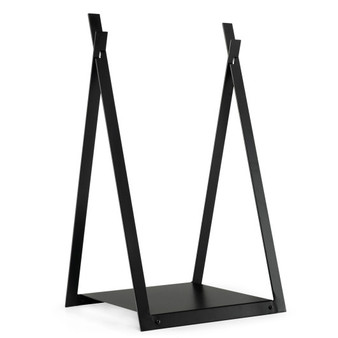 Triangle Firewood Rack With Raised Base For Fireplace Fire Pit-Black (HV10295DK)