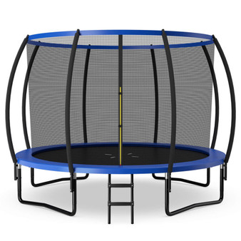 12Ft Astm Approved Recreational Trampoline With Ladder-Blue (TW10072NY+)