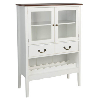 Sideboard Buffet Cabinet With 2 Tempered Glass Doors-White (JV10445WH)