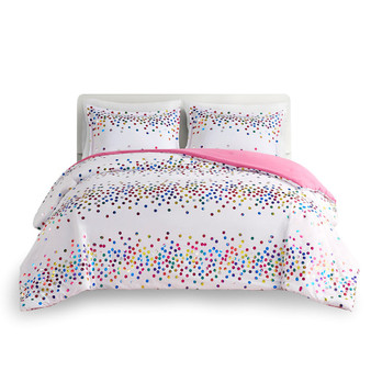 Janie Rainbow Iridescent Metallic Dot Comforter Set - Full/Queen ID10-2181