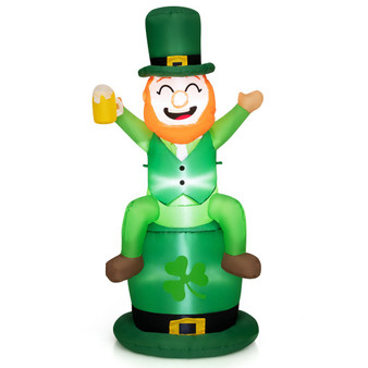5 Feet St Patrick'S Day Inflatable Decoration Leprechaun Sitting On Hat (TT10002US)