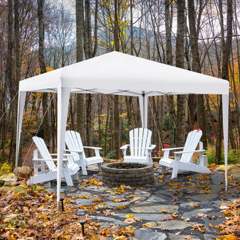 10 X 10 Feet Outdoor Pop-Up Patio Canopy For Beach And Camp-White (NP10894WH)