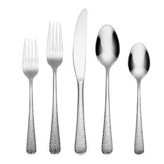 Keene Mirror/Hammered 18/0 20-Piece Flatware Set (348720CNW12R)