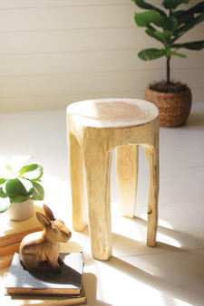 Carved Wooden Four Legged Stool (CCH1237)