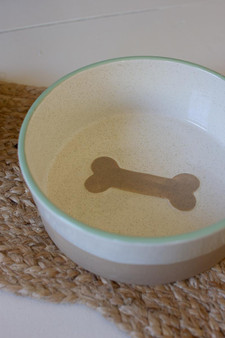 Ceramic Dog Bowl - Bone (CDV2230)