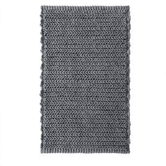 100% Cotton Chenille Chain Stitch Rug - Charcoal MP72-5831