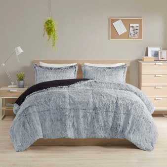 Malea Shaggy Faux Fur Comforter Mini Set - Full/Queen ID10-2235