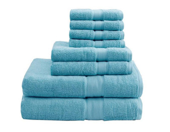 800Gsm Cotton 8 Piece Towel Set - Aqua MPS73-193