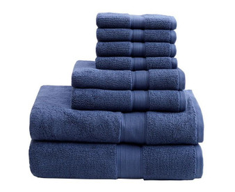 800Gsm Cotton 8 Piece Towel Set - Dark Blue MPS73-199
