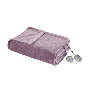 100% Polyester Knitted Solid Microlight To Solid Microlight Heated Blanket - Queen BR54-0656
