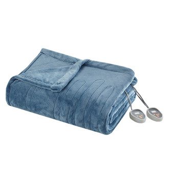 100% Polyester Knitted Solid Microlight To Solid Microlight Heated Blanket - Queen BR54-0660