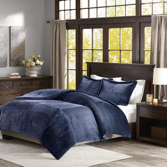 100% Polyester Microcord Solid Pieced Corduroy Plush Comforter Mini Set - Twin BASI10-0423