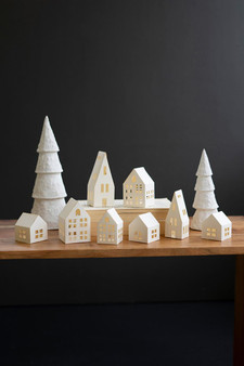 Set Of 8 Paper Houses (NHT1013)