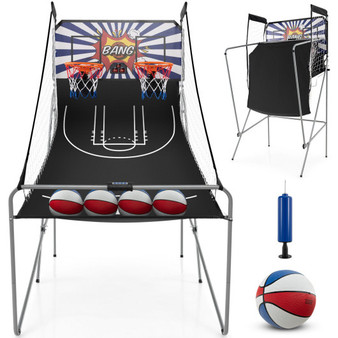 Dual Shot Basketball Arcade Game With 8 Game Modes And 4 Balls-White (SP38115WH)