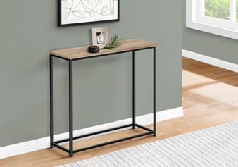 Black Metal Accent Table - Brown Laminate (I 2253)