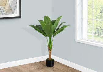 43" Tall Banana Tree Artificial Plant - Black Pot (I 9567)