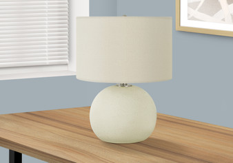 18"H Contemporary Cream Ceramic Table Lamp - Ivory/Cream Shade (I 9630)